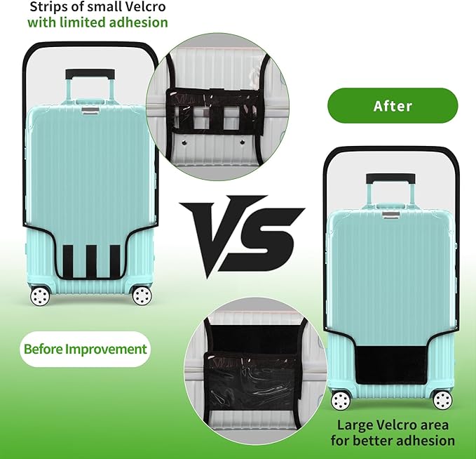 Suitcase Covers For Luggage, 28 Inch Clear PVC Luggage Covers Protector Full Thicken Transparent Waterproof Suitcase Sleeve With Large Velcro for 28" Wheeled Suitcases