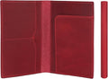 STAR VISTA Albatross Leather Travel Passport Holder, Minimalist Design, Full Grain Leather Case for Women and Men - Slim Passport Wallet, Bifold, RFID Blocking, Crimson Red