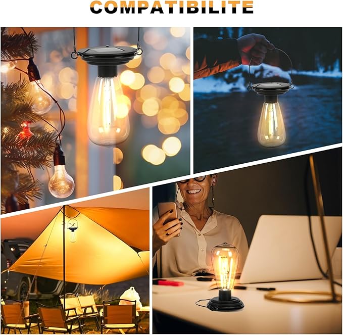 Replacement Solar Light Tops-Solar Light Bulbs for Outside-Outdoor Waterproof 1 Pack,One Thing, Three Uses, Multifunctional Size Conversion Or Personalized Hanging