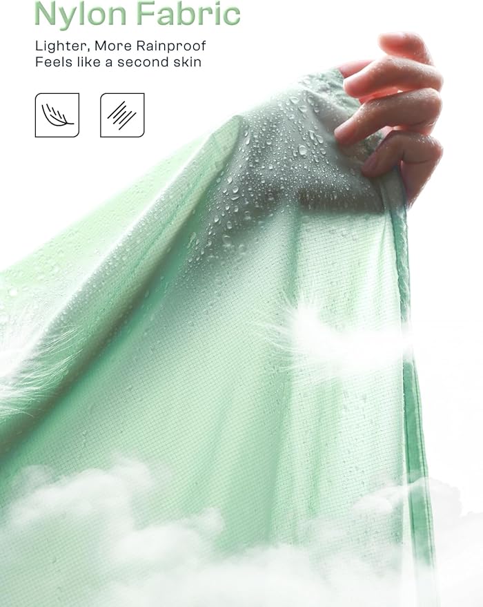 SaphiRose Extra Thick Hooded Rain Poncho Double Layer Waterproof Raincoat Jacket for Men Women Adults
