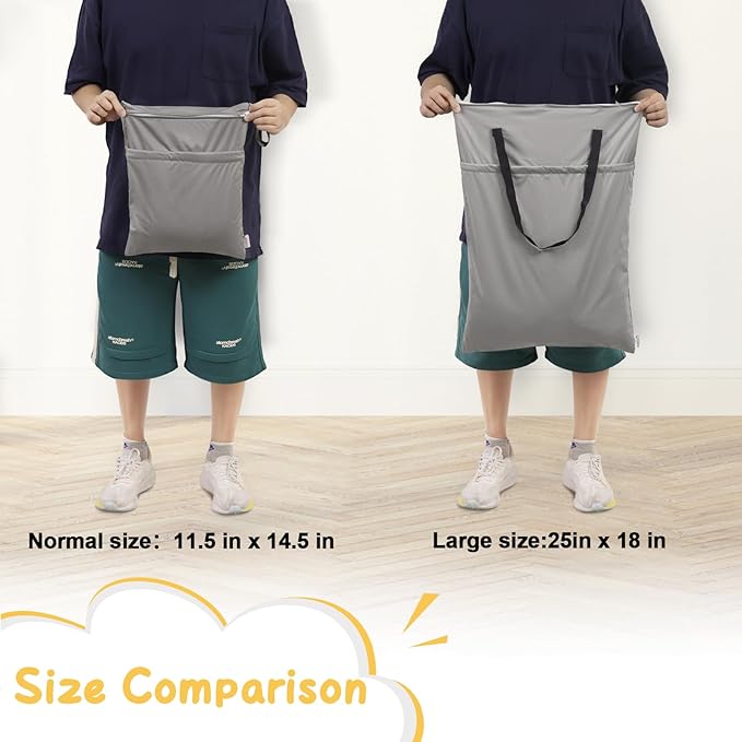 ALVABABY 2 Pack Large Wet Dry Bag Waterproof Hanging Cloth Diaper with Double Zippered Pockets 25x18 inches (Avocados and starfish)