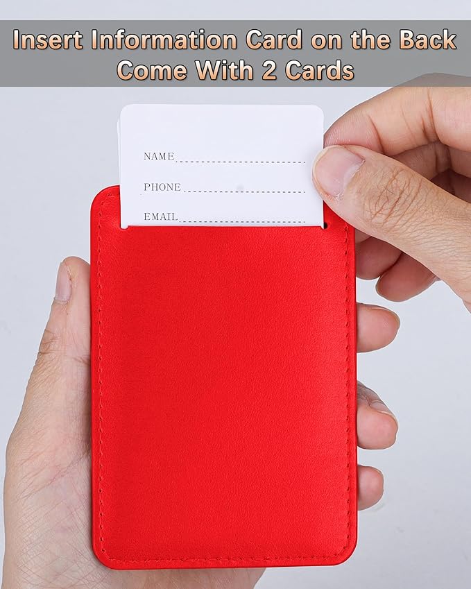 Teskyer Luggage Tags, 3 Pack Premium PU Leather Luggage Tags for Suitcases, Privacy Protection Travel Bag Tags, Red