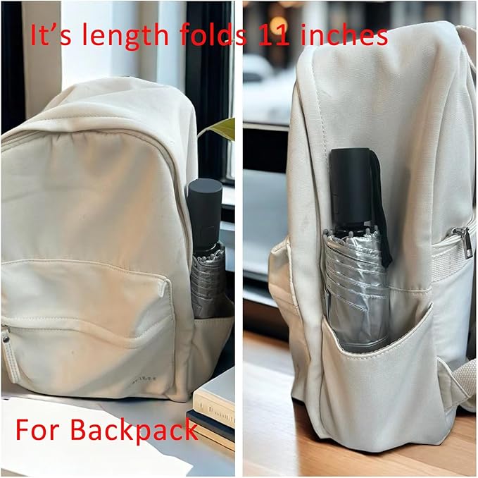 BAODINI Small UV Protection Travel Umbrella Compact for Rain and Sun UPF 50+ 41 inch Portable Umbrella for Women and Men