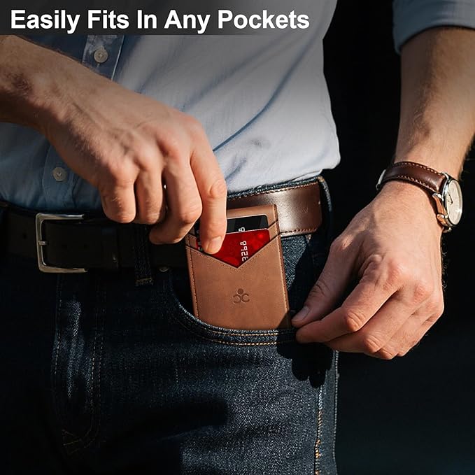 Wallet for Men Wallet with Slim Pop Up Card Holder for 12-14 Cards, RFID Blocking Bifold Minimalist Smart Wallet, Credit Card Holder with ID Window & Cash Slot, Compact Metal Card Case, Gifts for Men