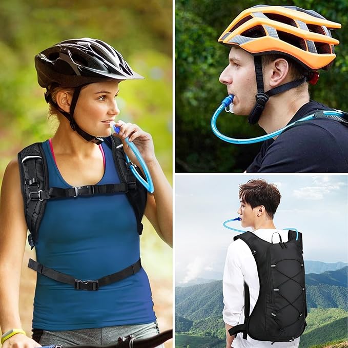 Hydration Backpack, Cycling Backpack Outdoor,Lightweight Hydration Pack with 70 oz 2L Hydration Bladder, Water Backpack for Running, Hiking, Cycling, Climbing, Camping, Biking
