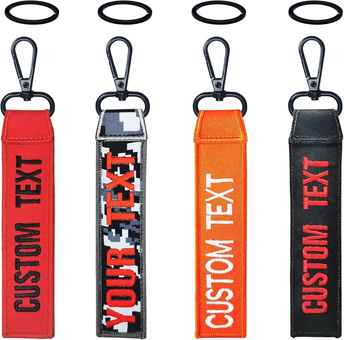 Custom Luggage Tags, Custom Personalized Luggage tag Name, Embroidery Key Ring Accessories for Car, Luggage, Crate,Gear