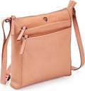 Small Soft Genuine Leather Crossbody Purse Women’s Sling Crossover Shoulder Travel Handbag with Triple Zipper
