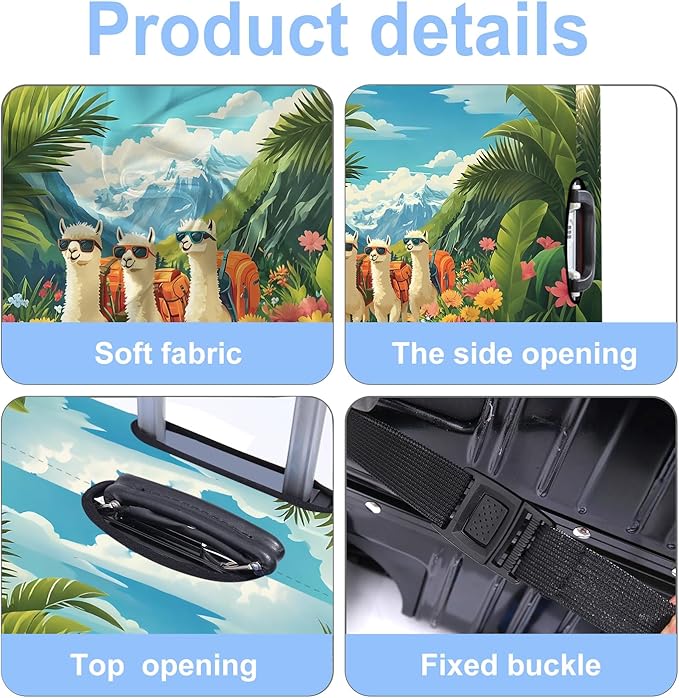 Alpaca Luggage Cover Washable Suitcase Protector Anti-Scratch,Stretchable Fit for 20-34Inch Luggage Durable Travel Bag Cover with Zipper Closure (Alpaca, L(28-30inch suitcase))