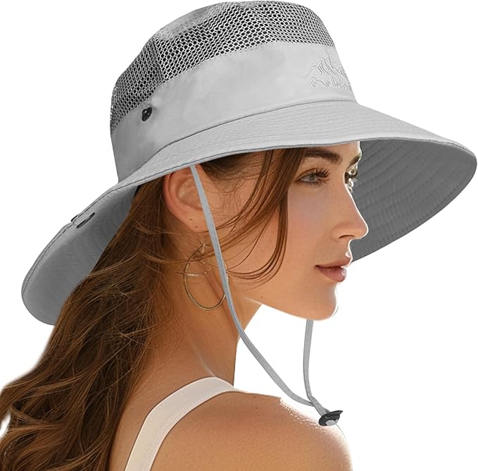 PFFY Sun Bucket Hats for Men Women 3” Wide Brim UPF 50+ Fishing & Beach Hat