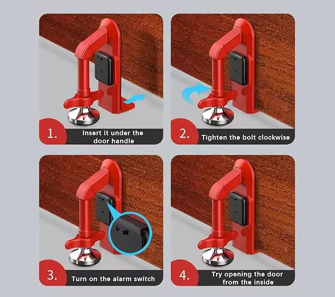 Portable Alarm Door Stopper Door Stop Alarm Door Stoppers Security Easy to Carry Hotel Door Locks for Travelers Security