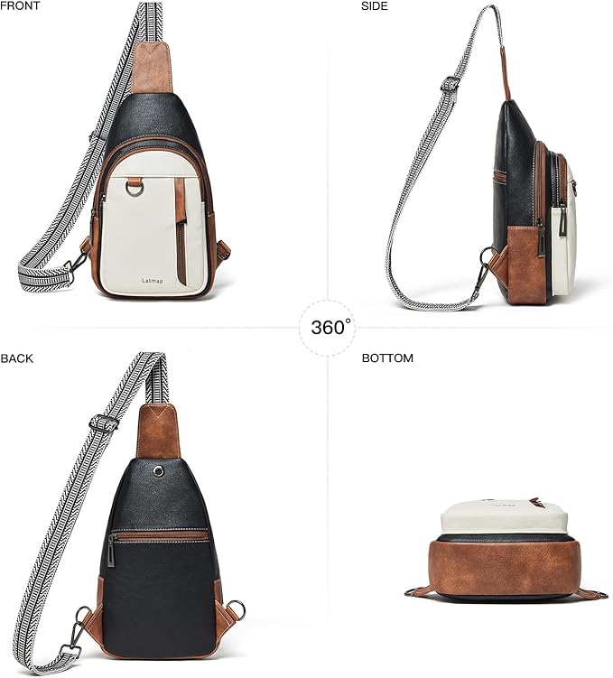 7L Sling Bag for Women Men Leather Small Sling Backpack Daypack Anti Theft Fanny Pack Crossbody Purse Travel