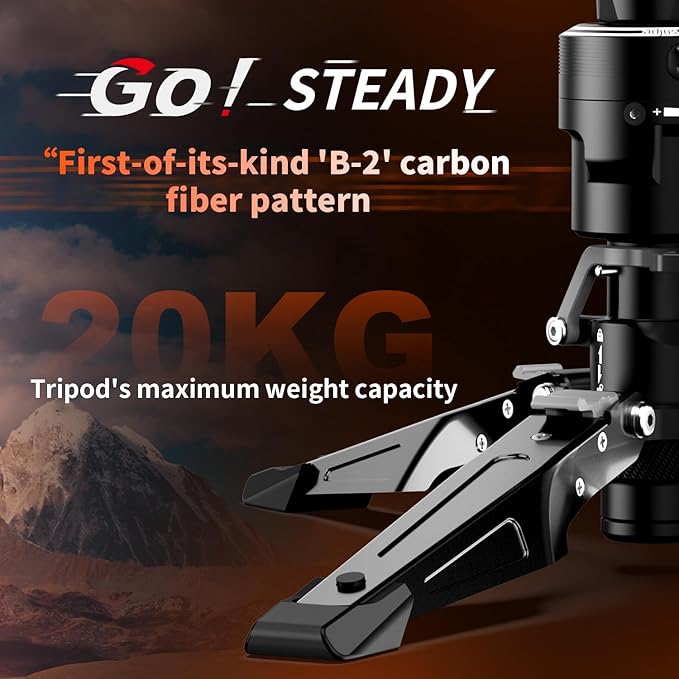 COMAN One-Click Lifting Carbon Fiber Monopod, 69‘’ Camera Monopod with Feet, Lightweight Travel Tripod with Quick Release Plate for Camera, DSLR, Camcorder, Max Load 22lbs/10kg (M1ProV5)