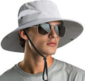 NPQQUAN Ponytail Sun Bucket Hats for Women Men Wide Brim UPF 50+ Fishing & Beach Hats