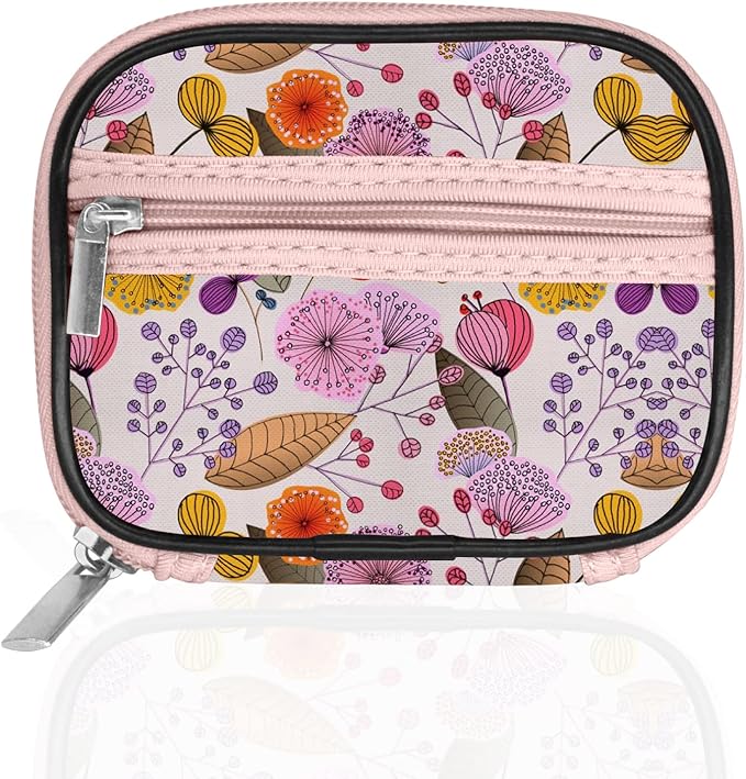 Serfeymi Weekly Travel Pill Organizer Pill Case for Purse with Removable 7 Day Pill Box, Fashionable Travel Medicine Organizer Pill Container for Medicine, Vitamin, Supplement - Bloom 03
