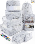 Veken 8 Set Packing Cubes for Travel Essentials, Suitcase Organizer Bags in 4 Sizes, Carry-On Luggage Accessories with Large Laundry & Hanging Toiletry Bag, Must-Have for Airplane, Road Trip & Camping