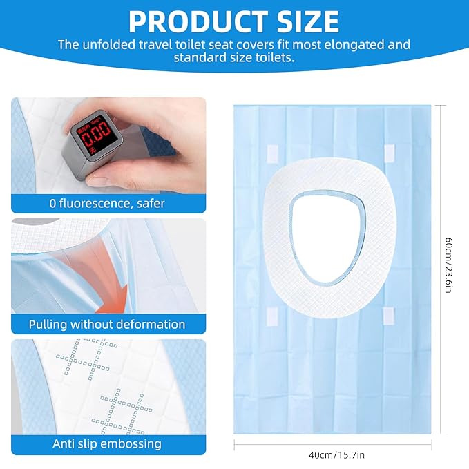 85 Pack Toilet Seat Covers Disposable 16x24 Inch XL Portable Toilet Liners Travel Seat Cover for Outdoors,Hotel, Hospital, Travel, Public Toilet Seat Cover (85 Pack, XL)