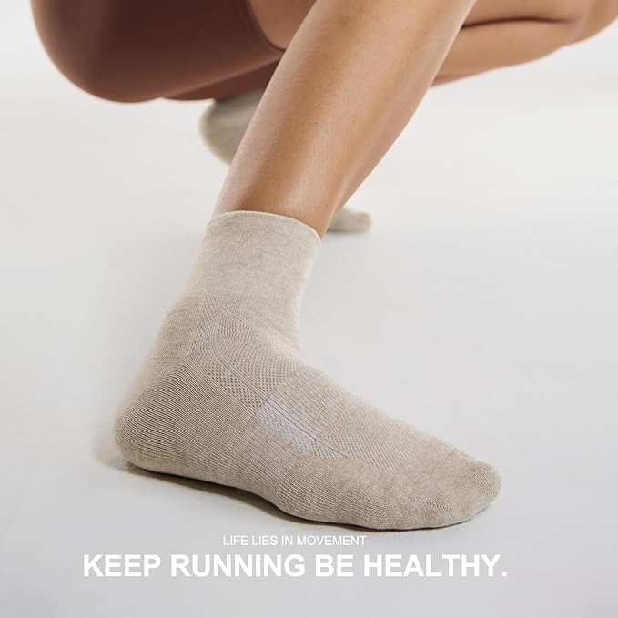 CS CELERSPORT 6 Pairs Women's Running Ankle Socks Athletic Sport Socks Cushioned