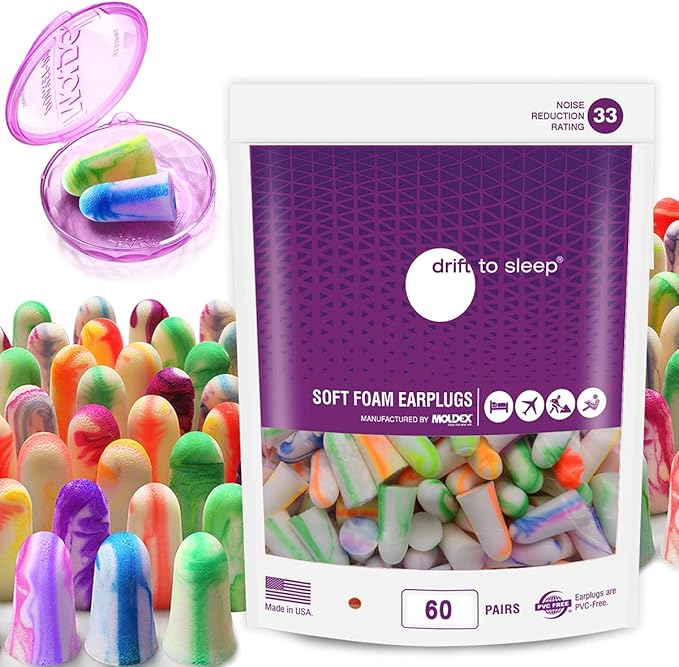 MOLDEX Soft Foam Ear Plugs - 33dB Highest NRR Made in USA (Multicolor, 60 Pair)