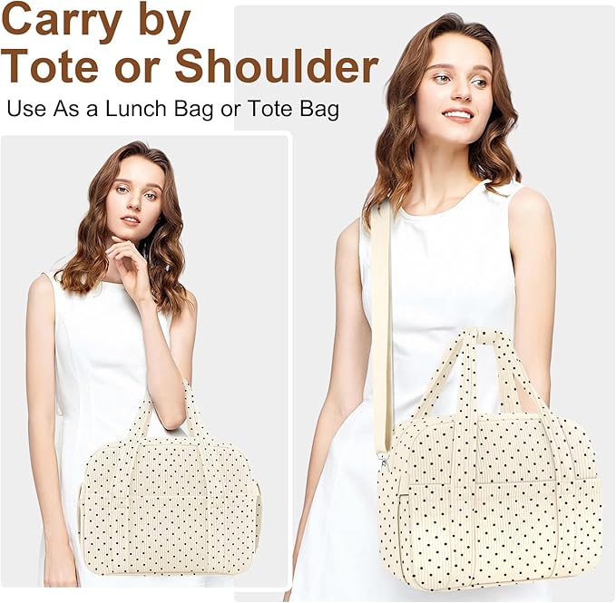 Corduroy Lunch Box Lunch Bag for Women Adults Men, Cute Insulated Work Reusable Leakproof Simple Large Lunch Boxes Tote Bag Adults Cooler Bag, with Shoulder Strap