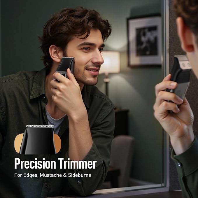 Professional Foil Shaver for Men: Cordless Electric Razor with High-Speed Dual Blades, Rechargeable USB-C, IPX6 Travel-Friendly/Home Use & Waterproof