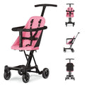 Dream On Me Lightweight and Compact Coast Rider Stroller with One Hand Easy Fold, Adjustable Handles and Soft Ride Wheels, Pink, 365-PINK