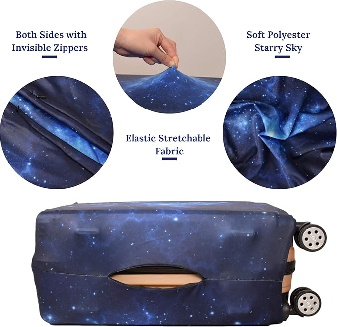 Luggage Cover, Protective Washable Suitcase Cover - Travel Elastic Spandex Suitcase Protector Fits 19 to 20 Inch Galaxy