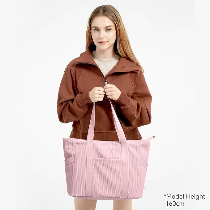 Tote Bag for Women with Zipper, Travel Tote Bags with Compartments Large Shoulder Bag Handbag for Gym Work School