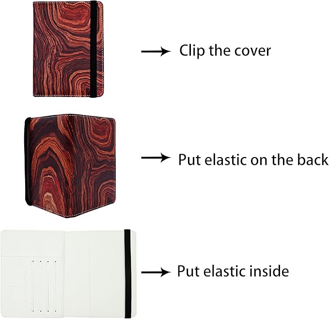 Passport Holder for Women and Men PU Leather Passport Cover for Travel (Wood Print)