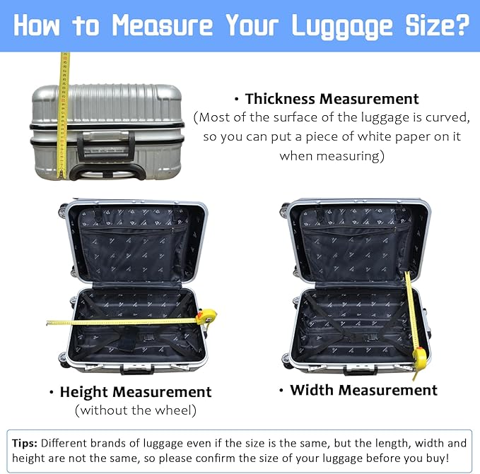 Luggage Cover for Suitcase Elastic Suitcase Cover Protector, Carry On Luggage Sleeve Anti Scratch Travel Essentials Suitcase Protector Fits 27-29