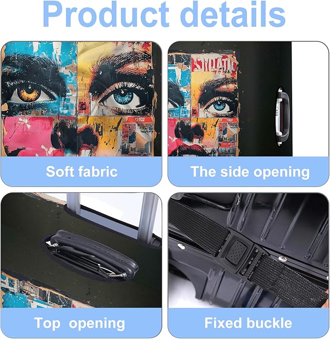 Luggage Cover Washable Suitcase Protector Anti-scratch Suitcase cover Fits 20-34 Inch Luggage (Girl-4, XL(32-34inch suitcase))