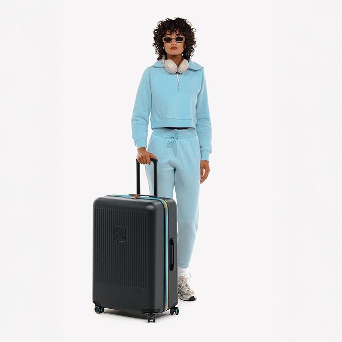 Sherpani Meridian, 29 Inch Travel Hardside Luggage, Durable Hardshell Luggage, Expandable Suitcase with 4 Double Spinner Wheels, Checked Luggage for Women (Chromatic)