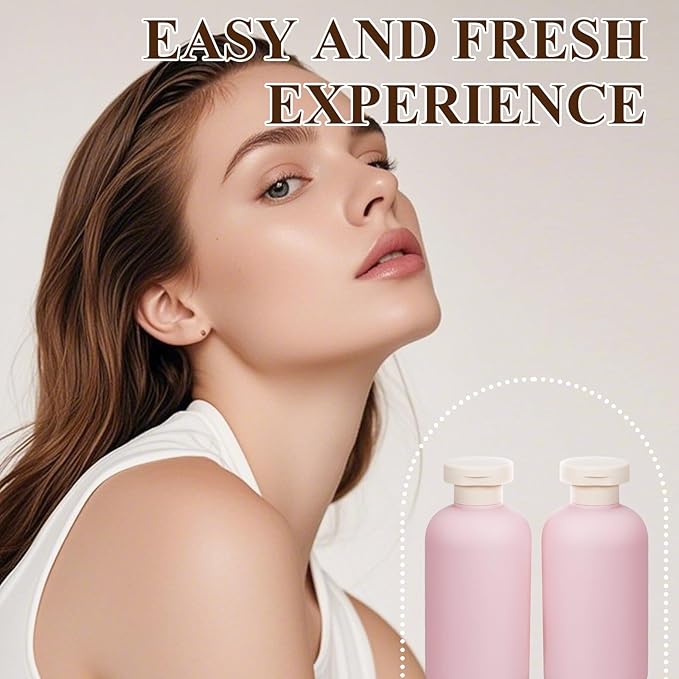 ASEVAT 10oz 4pack Refillable Travel Shampoo and Conditioner Bottles, Travel Size containers, Travel Bottle for toiletries, Squeeze Bottles with Flip Cap, Empty Plastic Leak Proof Travel Bottles
