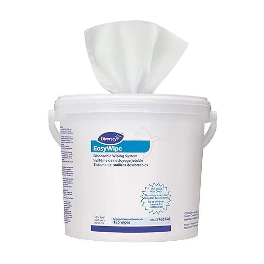 Diversey EasyWipe Disposable Wiping System - Pair with Oxivir Disinfectants, 125 Wipes (6 Pack)
