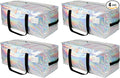 4 Pack Heavy Duty Moving Bags Extra Large Waterproof Foldable Clothing Storage Totes Bags with Zipper,Reinforced Handles,Packing Moving Boxes for Dorm & Seasonal Storage,Iridescent