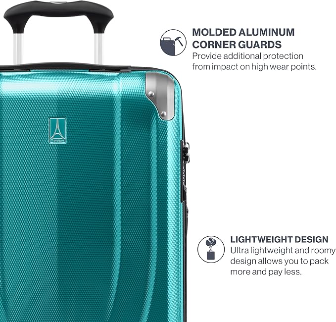 Travelpro Pathways 3 Hardside Expandable Luggage, 8 Spinner Wheels, Lightweight Hard Shell Suitcase, Checked Medium 25 Inch, Kayak