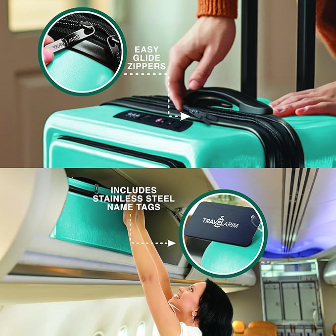 Luggage Sets 3 Piece, 22 Inch Carry on Luggage and 28 Inch Suitcases with Wheels Spinner, Durable Hard Shell Suitcase Set, Expandable Travel Suitcase, Teal