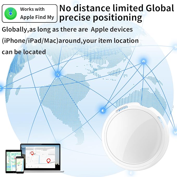 No Subscription Mini GPS Tracker for Vehicles Work with Find My(iOS Only)Magnetic Case Real Time Air Tracker Tag Hidden Car Location Tracking Device Global Coverage No Monthly Fee or SIM Card Required