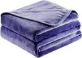 Surii Home Luxury Microfiber Flannel Blanket, Super Soft, Warm, Cozy, Fluffy, and Breathable, Perfect Throws for Bed, Couch, Sofa, for All Season Use. 350GSM Queen Size 90x90 Inches(Navy Blue)