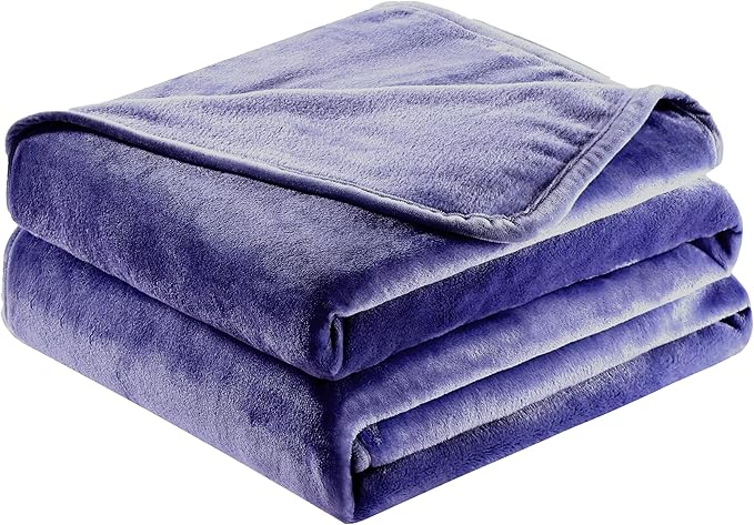 Surii Home Luxury Microfiber Flannel Blanket, Super Soft, Warm, Cozy, Fluffy, and Breathable, Perfect Throws for Bed, Couch, Sofa, for All Season Use. 350GSM Queen Size 90x90 Inches(Navy Blue)