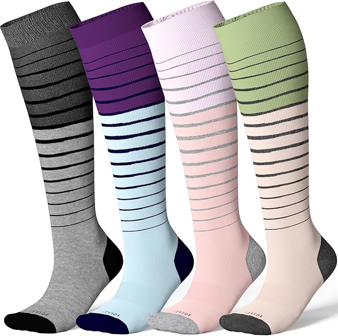 LEVSOX Compression Socks for Pregnant Women 20-30 mmHg Knee High Cute Funny Mens Supports Socks for Nurses, Medical, Travel