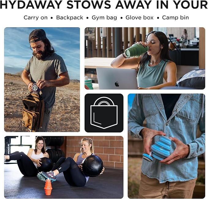 HYDAWAY 17oz Collapsible Water Bottle - BPA-Free, Leakproof, Lightweight, and Space-Saving - Perfect for Travel, Hiking, and Everyday Hydration
