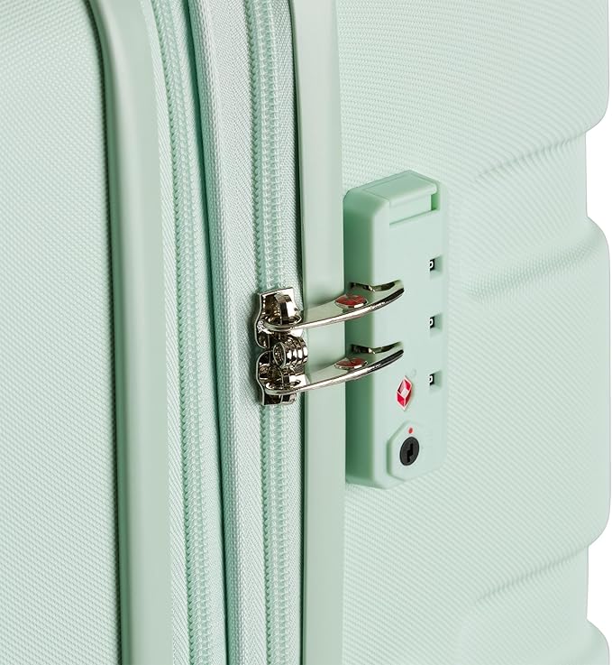SwissGear 7366 Hardside Expandable Luggage with Spinner Wheels, Clearly Aqua, Checked-Large 27-Inch