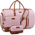 Convertible Garment Duffel Bag for Travel - Carry On Garment Bags With Toiletry Bag Large Weekender Bag for Men Women 2 in 1 Hanging Suitcase Suit Travel Duffel Overnight Bags 4pcs Set