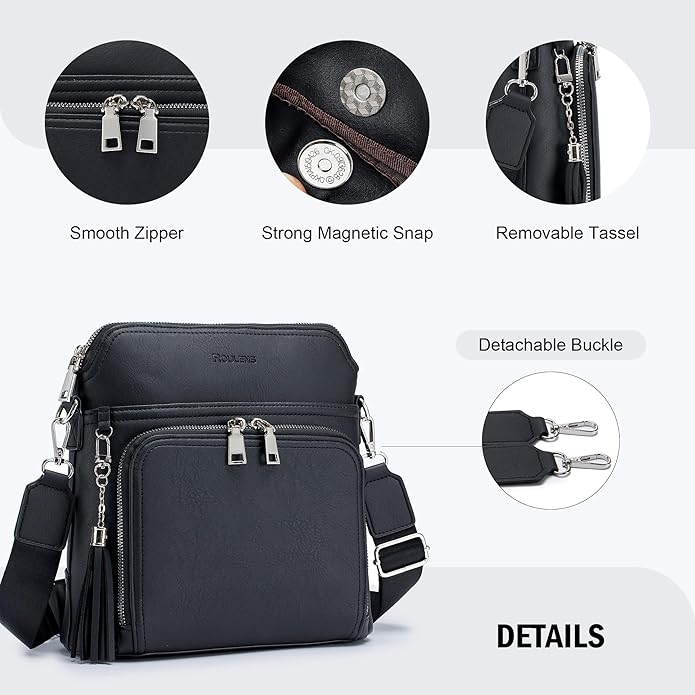 Crossbody Purse for Women,Lightweight Medium Crossbody Bag Soft Leather Women's Shoulder Handbags with Tassel