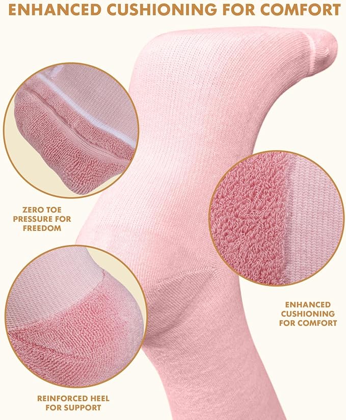 Thick Soft Cotton Compression Socks for Women Men 15-20mmHg Knee High Breathable Cotton Socks for All Day Comfort