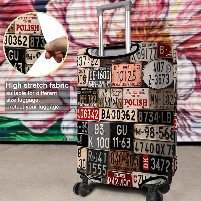 Travel Luggage Cover Suitcase Protector Fits 18-32 Inch Luggage Wheel Covers Patterned Travel Related Items Flower Luggage Protector Elastic Anti-scratch Suitcase Cover M
