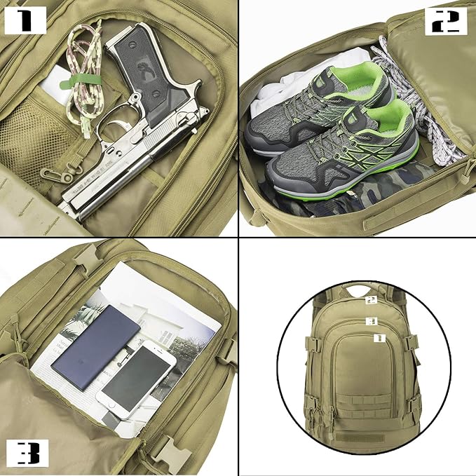 Tactical Backpack Military Backpacks for Men Army Expandable 3 Day Assault Pack Molle Backpacks Bug Out Bag for Camping Hiking Rucksack Fishing