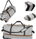 CONTAIL 32" Soft-Sided Rolling Duffle Bag with 2 Wheels,Expandable from 110L to 140L, Foldable Travel Duffel with Multiple Compartments,Grey