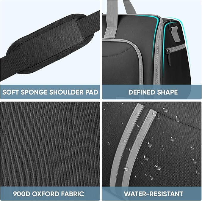 BALEINE Convertible Garment Bag with Shoe Compartment, 2 in 1 Carry on Garment Duffle Bags for Travel, Suit Bag for Men Women (Black)