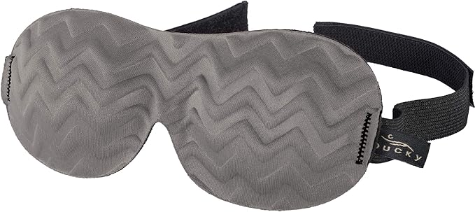 Bucky Ultralight Travel & Sleep Chevron Eye Mask, Gray, One Size